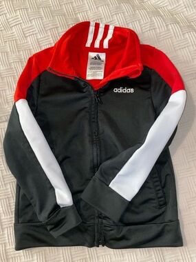 adidas kids size 3t Black, Red & White Zip Track Jacket